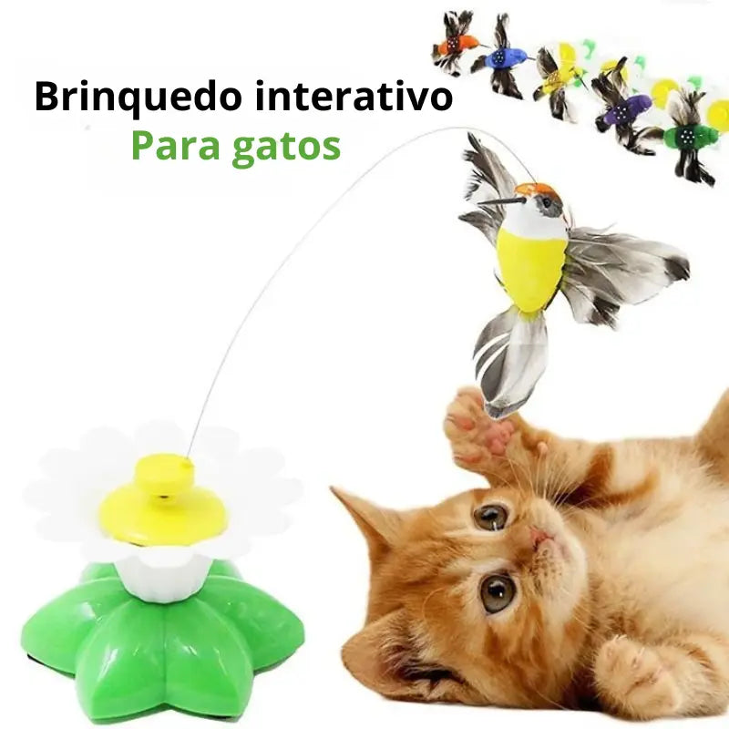 Brinquedo interativo de pássaro voador para gatos