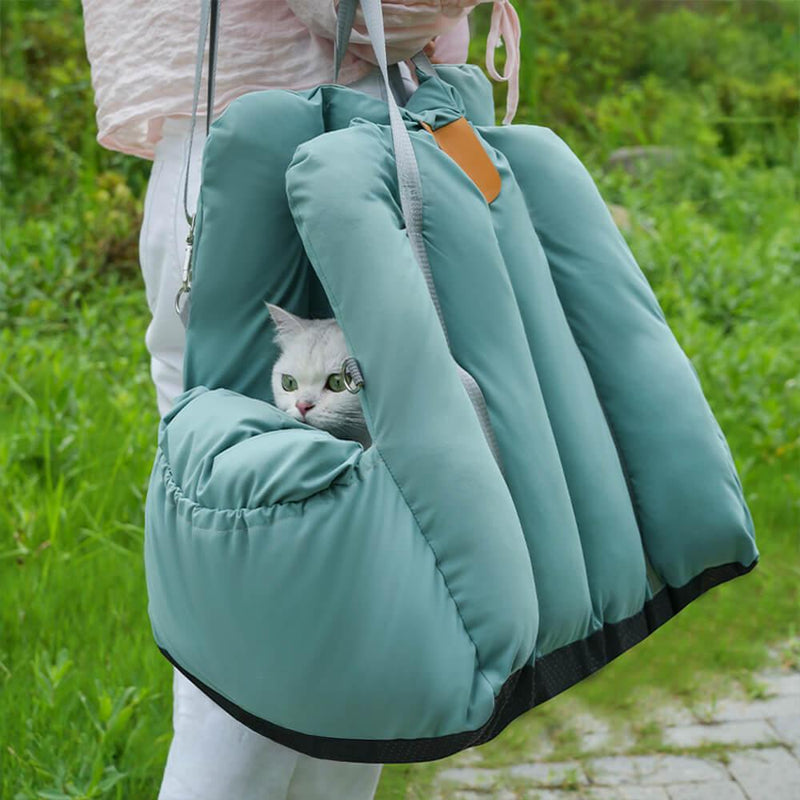 Cama de pet para carro e bolsa de transporte